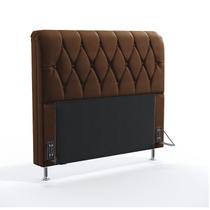 Cabeceira Estofada Para Cama Box Sirius 140 Para Cama De Casal Couro Artificial Marrom Aradecor Cabeceira Estofada Para Cama Box Sirius 140 Para Cama De Casal Couro Artificial Marrom Aradecor