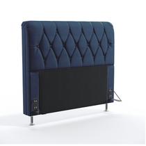 Cabeceira Estofada Para Cama Box Sirius 140 Para Cama de Casal Suede Azul Marinho Aradecor Cabeceira Estofada Para Cama Box Sirius 140 Para Cama de Casal Suede Azul Marinho Aradecor