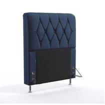 Cabeceira Estofada Para Cama Box Sirius 90 Para Cama de Solteiro Suede Azul Marinho Aradecor Cabeceira Estofada Para Cama Box Sirius 90 Para Cama de Solteiro Suede Azul Marinho Aradecor
