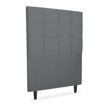 Cabeceira Estofada para Cama Box Solteiro Luiza 90cm Veludo Cinza