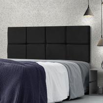 Cabeceira Estofada Para Cama Casal Box 1,40 Bella - Preto Suede - Lojas RPM - RPM Móveis