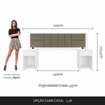 Cabeceira Estofada Para Cama Casal Dubai Com Led Bra/cap- M. Arapongas