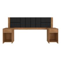 Cabeceira Estofada Para Cama Queen Dubai Carv/preto - M. Arapongas