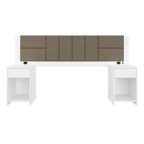 Cabeceira Estofada Para Cama Queen Dubai Com Led Bra/cap- M. Arapongas