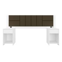 Cabeceira Estofada Para Cama Queen Dubai Com Led Bra/mar- M. Arapongas