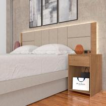 Cabeceira Estofada Para Cama Queen Dubai Com Led Car/beg- M. Arapongas