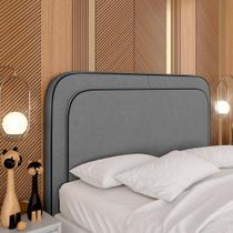 Cabeceira Estofada Para Cama Queen Miami Linho Cinza - M. Arapongas