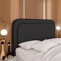 Cabeceira Estofada Para Cama Queen Miami Linho Grafite - M. Arapongas