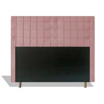 Cabeceira Estofada Paris 160 cm Para Cama Box Quarto Queen Size Veludo Rose