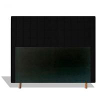 Cabeceira Estofada Paris 195 cm Para Cama Box Quarto King Size Suede Preto