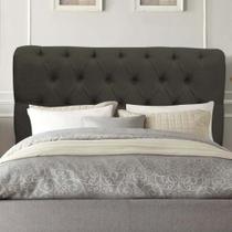 Cabeceira Estofada Paris 195cm King Size Para Cama Colchão Box Quarto Linho Marrom - Aurora Line