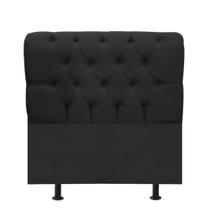 Cabeceira Estofada Paris Botão Capitonê 100cm Solteiro Para Cama Box Quarto Suede Preto - Ahazzo Móveis