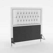 Cabeceira Estofada Pegasus 140 Para Cama de Casal Branco Aradecor