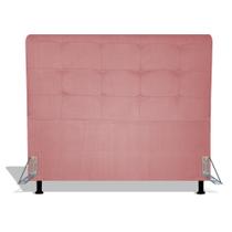 Cabeceira Estofada Pérola 140 cm Para Cama Box Quarto Casal MV Estofados Suede Rose