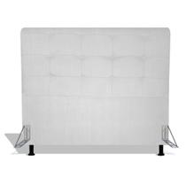 Cabeceira Estofada Pérola 140 cm Para Cama Box Quarto Casal Sintético Branco