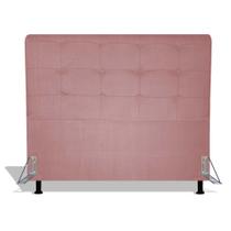 Cabeceira Estofada Pérola 160 cm Para Cama Box Quarto Queen Size MV Estofados Suede Rose