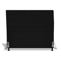 Cabeceira Estofada Pérola 195 cm Para Cama Box Quarto King Size MV Estofados Suede Preto