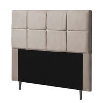 Cabeceira Estofada Poliana 195CM King Strass material sintético Bege - D A DECOR