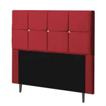 Cabeceira Estofada Poliana 195CM King Strass Suede Vermelho - D A DECOR