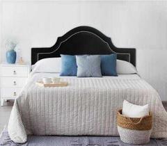 Cabeceira Estofada Provençal Luxo com Tachas - Casal Suede Preto Cabeceira Estofada Provençal Luxo com Tachas - Casal Suede Preto