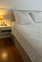 Cabeceira Estofada Queen 1 Bloco Não é Segredo Linho Cru 160x60