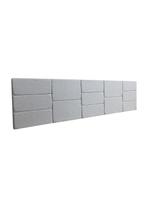 Cabeceira Estofada Queen 13 Blocos Não é Segredo Facto Cinza Claro 160x60 Cabeceira Estofada Queen 13 Blocos Não é Segredo Facto Cinza Claro 160x60