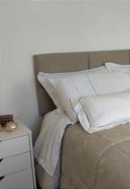 Cabeceira Estofada Queen 6 Blocos Não é Segredo Linho Bege 160x60