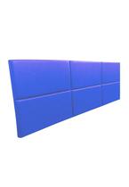Cabeceira Estofada Queen 6 Blocos Não é Segredo material sintético Azul 160x60