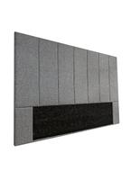 Cabeceira Estofada Queen 7 Blocos Não é Segredo Linho Cinza Claro 160x120