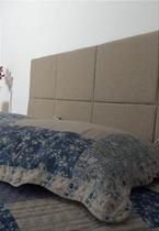Cabeceira Estofada Queen 8 Blocos Não é Segredo Linho Palha 160x60