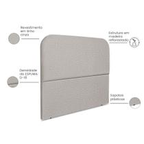 Cabeceira Estofada Queen Alana 160cm Linho Cinza