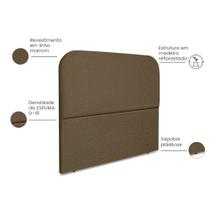 Cabeceira Estofada Queen Alana 160cm Linho Marrom