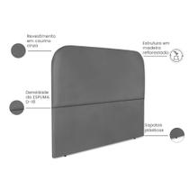 Cabeceira Estofada Queen Alana 160cm material sintético Cinza