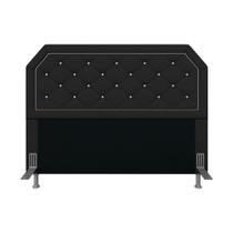 Cabeceira Estofada Queen Florença Suede Preto/bege - Móveis Arapongas - A Móveis Arapongas