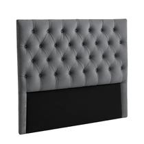 Cabeceira Estofada Queen Luna Nature Veludo Grafite 158x136