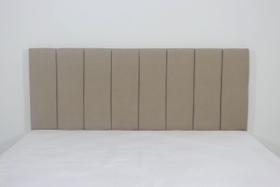 Cabeceira Estofada Queen Modelo Vertically 160x60cm Cor Areia - Produto Direto de Fábrica