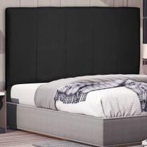 Cabeceira Estofada Queen Ravenna 160cm no Box Suede Preto Abmaza