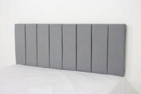 Cabeceira Estofada Queen Vertically 160x60cm Na Cor Cinza - Produto em MDF de Alta Qualidade