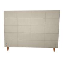 Cabeceira Estofada Raissa para Cama Box Casal King Size Suede Bege 193cm JBF