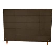 Cabeceira Estofada Raissa para Cama Box Casal King Size Suede Marrom 193cm JBF
