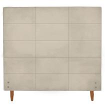 Cabeceira Estofada Raissa para Cama Box de Casal Suede Bege 138cm JBF