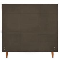 Cabeceira Estofada Raissa para Cama Box de Casal Suede Marrom 138cm JBF