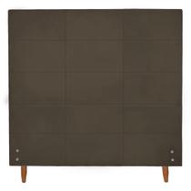Cabeceira Estofada Raissa para Cama Box Viúva Suede Marrom 120cm JBF