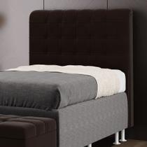 Cabeceira Estofada Rana 90 para Cama de Solteiro Sued Marrom Aradecor