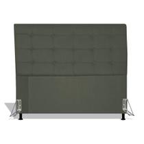 Cabeceira Estofada Rubi 140 cm Para Cama Box Quarto Casal Suede Cinza