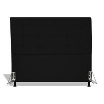 Cabeceira Estofada Rubi 160 cm Para Cama Box Quarto Queen Size Suede Preto