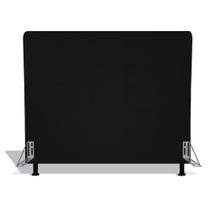 Cabeceira Estofada Rubi 195 cm Para Cama Box Quarto King Size MV Estofados Suede Preto