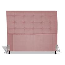 Cabeceira Estofada Rubi 195 cm Para Cama Box Quarto King Size MV Estofados Suede Rose