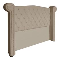 Cabeceira Estofada Sienna Para Cama Box Casal 140 Cm Suede Cappuccino - DL DECOR