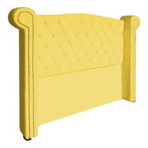 Cabeceira Estofada Sienna Para Cama Box King 195 Cm Corano Amarelo - DL DECOR